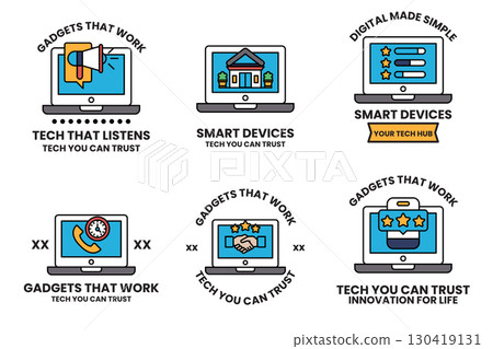 A set of six icons for smart devices 130419131