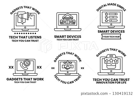 A set of six icons for smart devices 130419132