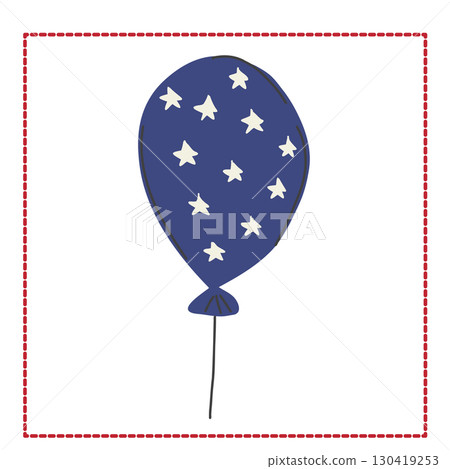 Hand drawn vector illustration of the air balloon. 130419253