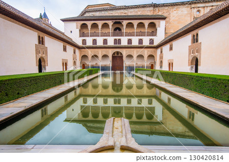 Patio de los Arrayanes Courtyard in La Alhambra Spain. Patio de los Arrayanes Courtyard in La Alhambra Spain. 130420814
