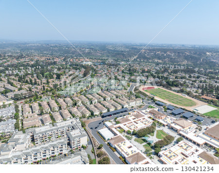 Aerial view of Del Mar Neighborhood, San Diego County 130421234