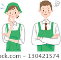 陷入困境的超市店員插圖，兼職，兼職，男性和女性 130421574