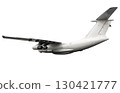 Wide body transport cargo aircraft flying isolated on white background 130421777