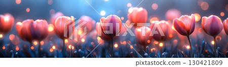 Dreamy Pink Tulips in Soft Glowing Light Dreamy Pink Tulips in Soft Glowing Light 130421809