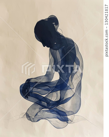 Ethereal and captivating, this art piece merges fluid elegance Ethereal and captivating, this art piece merges fluid elegance 130421817