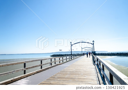 White Rock Pier and the semiahmoo bay inland waters, Surrey, BC, Canada 130421925