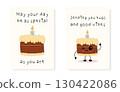 Cute birthday cake character cards 130422086