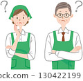 思考的超市店員插圖，兼職，兼職，男性和女性 130422199