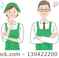 陷入困境的超市店員的插圖，中年，兼職，兼職 130422200