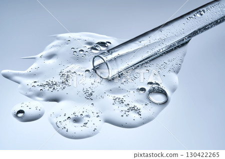 A test tube with spilled serum. Demonstration of the texture. 130422265