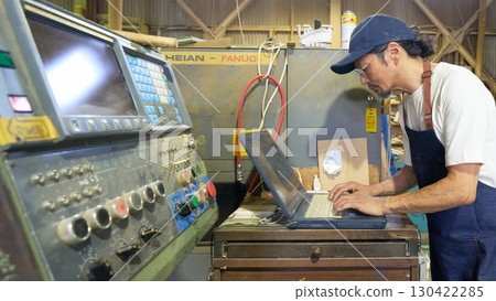 A woodworking shop where wood processing is performed under computer control A woodworking shop where wood processing is performed under computer control 130422285