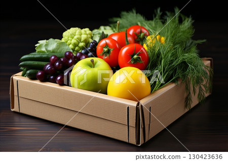 Donation Box of Grocery Products for Charity and Food Banks - Support Those in Need 130423636