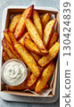 Crispy Potato Wedges with Dip 130424839