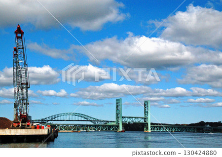 Sarah Mildred Long Bridge and Piscataqua River Bridge connecting New Hampshire and Maine, USA Sarah Mildred Long Bridge and Piscataqua River Bridge connecting New Hampshire and Maine, USA 130424880