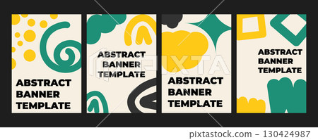 Set of modern creative banners and covers templates with geometric minimalistic shapes and bright color objects. Stylish posters for branding, advertising, social media, promo design, marketing visual Set of modern creative banners and covers templates with geometric minimalistic shapes and bright color objects. Stylish posters for branding, advertising, social media, promo design, marketing visual 130424987
