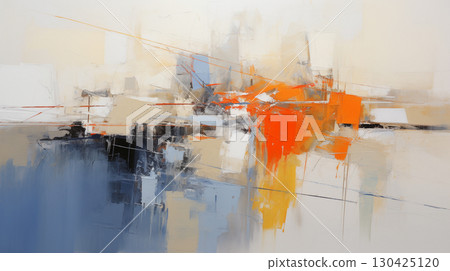 Abstract orange and blue minimalist art background 130425120
