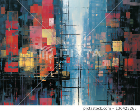 Abstract art blue, red and black colors background 130425263