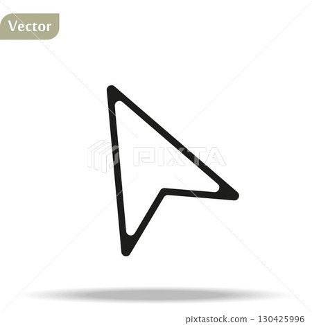 Computer mouse click pointer cursor arrow flat vector icon for apps and websites 130425996