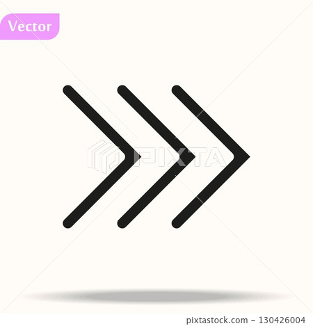 Arrow Icon. isolated perfect pixel with flat style in white background for UI, app, web site, logo. Vector illustration. 130426004