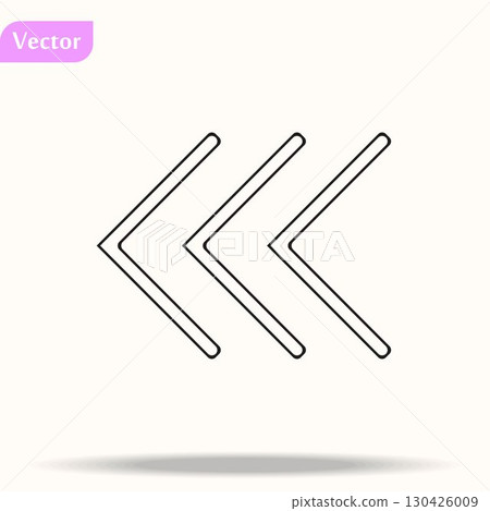 Arrows icons. Download, left direction linear signs. Next, back arrows flat line icons. Flat web symbols. Vector eps10 130426009
