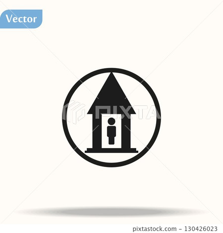 Home icon with man label in flat style on white background eps10 Home icon with man label in flat style on white background eps10 130426023