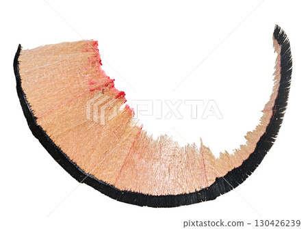 Wood shavings from a black pencil on an isolated background 130426239