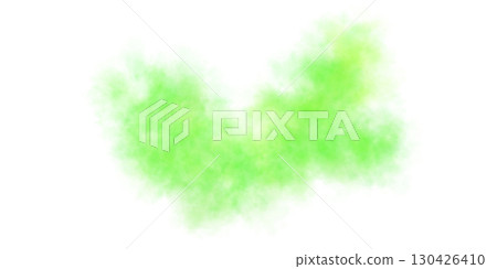Green smoke cloud isolated on transparent background mockup template for visual effects and digital compositing scenes 130426410