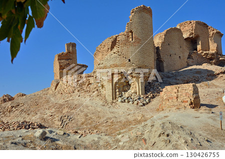 Turkmenistan, Ashgabat, Anau Ruins, Anau Tepe, ruins of a mosque destroyed by a major earthquake 130426755