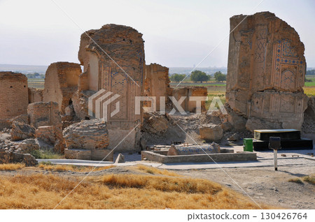 Turkmenistan, Ashgabat, Anau Ruins, Anau Tepe, ruins of a mosque destroyed by a major earthquake Turkmenistan, Ashgabat, Anau Ruins, Anau Tepe, ruins of a mosque destroyed by a major earthquake 130426764
