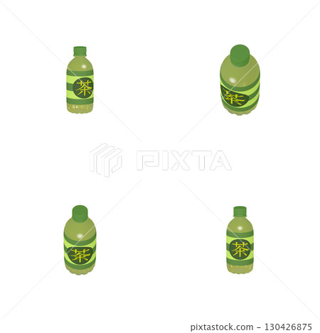 Illustration of daily necessities: PET bottle 350ml Tea (1) Cut four-piece set Illustration of daily necessities: PET bottle 350ml Tea (1) Cut four-piece set 130426875