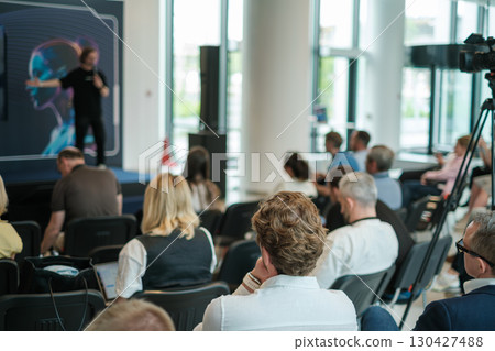 Audience Listening to Speaker in Modern Conference Setting 130427488