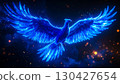 披著藍色火焰的鳳凰/象徵神秘與重生的奇幻藝術 130427654
