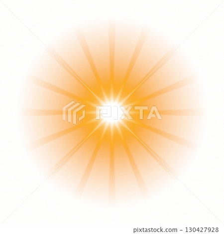 Orange radial light effect on transparent background 130427928