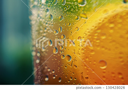 Detailed Close up of Condensation on Glass 130428026