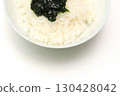 Tsukudani seaweed served on rice on a white background 130428042