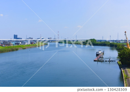 Scenery along the Nakagawa River in Yashio City, Saitama Prefecture, August 2025 130428309