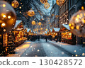 Christmas market in Prague in winter 130428572