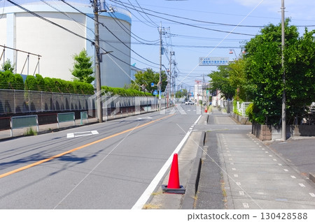 Around the site of the road collapse accident in Yashio City, Saitama Prefecture, August 2025 130428588