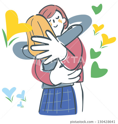 Parent and child hugging each other tightly Stock illustration Parent and child hugging each other tightly Stock illustration 130428641