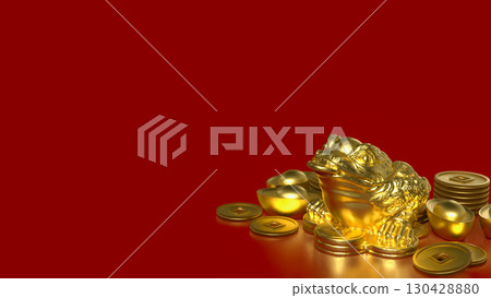 The Gold lucky Feng shui Toad for religion concept 3d Rendering. The Gold lucky Feng shui Toad for religion concept 3d Rendering. 130428880