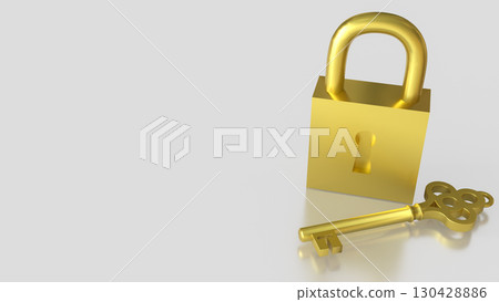 The Golden Key for security concept 3d Rendering. 130428886