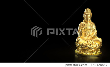 The Guan Yin sculpture  for religion concept 3d Rendering. 130428887