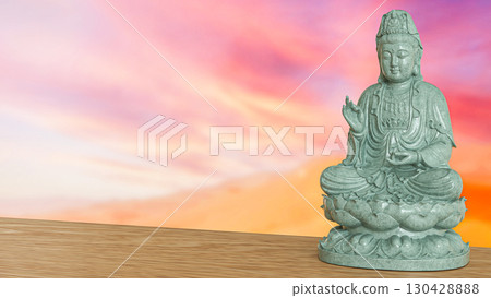 The Guan Yin sculpture  for religion concept 3d Rendering. The Guan Yin sculpture  for religion concept 3d Rendering. 130428888