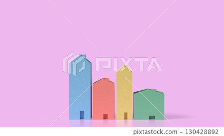 The House Multi color for property concept 3d Rendering. The House Multi color for property concept 3d Rendering. 130428892