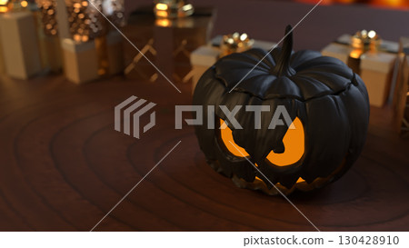 The Black Pumpkin for Halloween orHoliday concept 3d Rendering. 130428910
