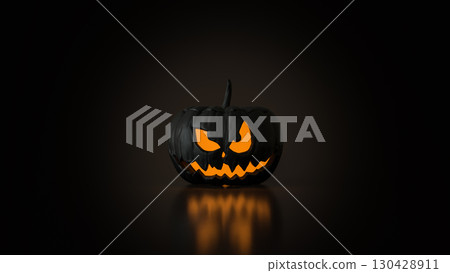 The Black Pumpkin for Halloween orHoliday concept 3d Rendering. 130428911