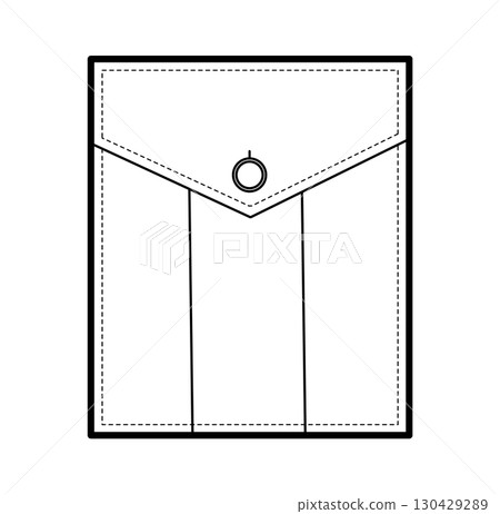 Square Patch Pocket with Angled Flap technical fashion illustration. Flat apparel template front view. Women, unisex  130429289