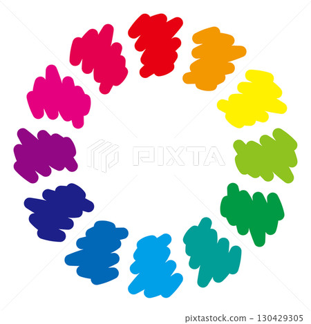 Hand-drawn 12-tone color wheel 130429305