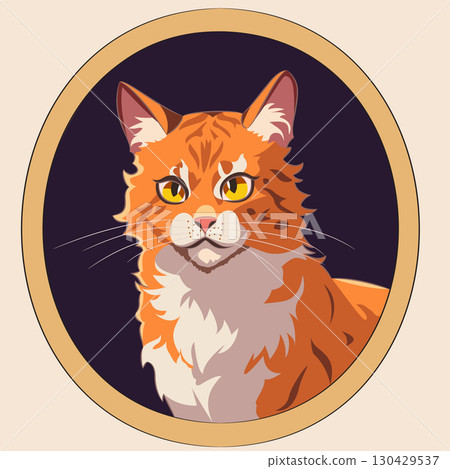 Vector illustration of Maine Coon cat 130429537