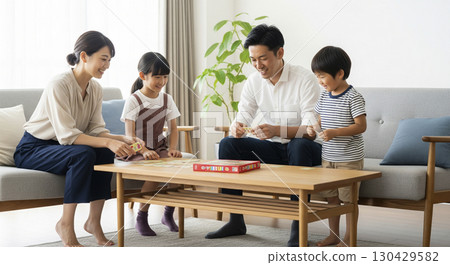 Family time playing board games 130429582